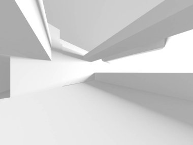 Aydınlatılmış koridor iç tasarımı. Boş Oda İç mimarisi. 3 Boyutlu Hazırlama