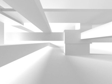 Aydınlatılmış koridor iç tasarımı. Boş Oda İç mimarisi. 3 Boyutlu Hazırlama