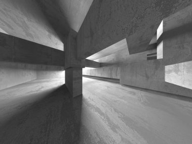 Soyut mimari arka plan. İçi boş beton döşeme. 3d hazırlayıcı