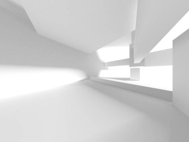 Beyaz Modern Arkaplan. Soyut Bina Konsepti. 3d Hazırlama