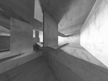 Soyut mimari arka plan. İçi boş beton döşeme. 3d hazırlayıcı