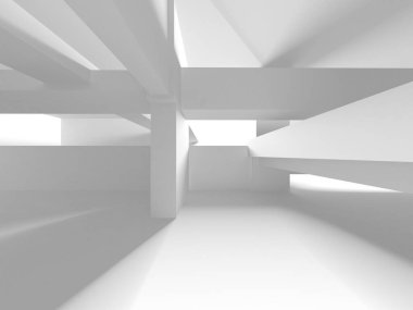 Aydınlatılmış koridor iç tasarımı. Boş Oda İç mimarisi. 3 Boyutlu Hazırlama