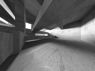 Soyut mimari arka plan. İçi boş beton döşeme. 3d hazırlayıcı
