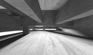 Soyut mimari arka plan. İçi boş beton döşeme. 3d hazırlayıcı