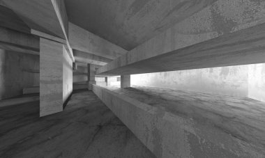 Soyut mimari iç plan. Boş beton oda. 3d hazırlayıcı