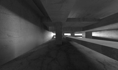 Soyut mimari arka plan. İçi boş beton döşeme. 3d hazırlayıcı