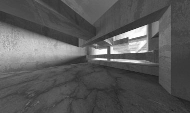 Soyut mimari arka plan. İçi boş beton döşeme. 3d hazırlayıcı