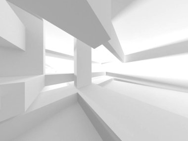 Aydınlatılmış koridor iç tasarımı. Boş Oda İç mimarisi. 3 Boyutlu Hazırlama