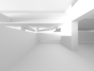 Aydınlatılmış koridor iç tasarımı. Boş Oda İç mimarisi. 3 Boyutlu Hazırlama