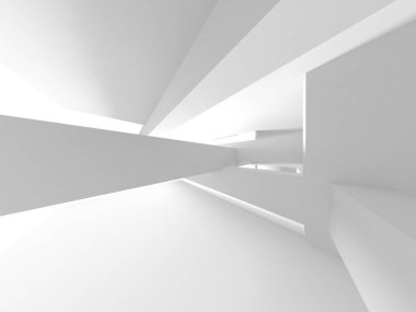 Beyaz Modern Arkaplan. Soyut Bina Konsepti. 3d Hazırlama