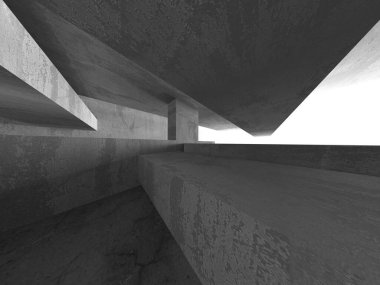 Soyut mimari arka plan. İçi boş beton döşeme. 3d hazırlayıcı