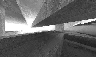 Soyut mimari iç plan. Boş beton oda. 3d hazırlayıcı