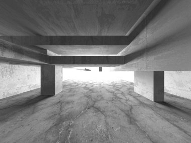 Soyut mimari arka plan. İçi boş beton döşeme. 3d hazırlayıcı