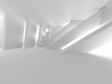 Beyaz Modern Arkaplan. Soyut Bina Konsepti. 3d Hazırlama