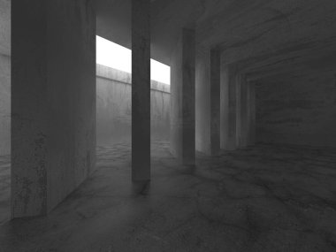 Soyut mimari iç plan. Boş beton oda. 3d hazırlayıcı