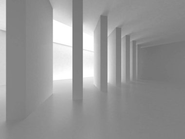 Beyaz Modern Arkaplan. Soyut Bina Konsepti. 3d Hazırlama