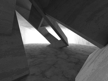 Soyut mimari arka plan. İçi boş beton döşeme. 3d hazırlayıcı