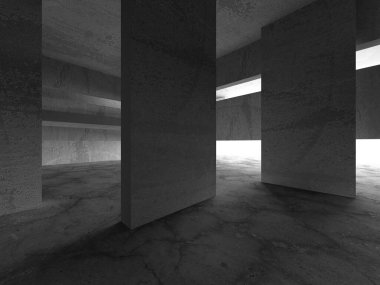 Soyut mimari arka plan. İçi boş beton döşeme. 3d hazırlayıcı