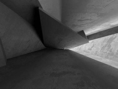 Soyut mimari arka plan. İçi boş beton döşeme. 3d hazırlayıcı