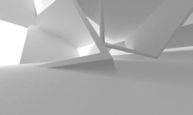 Beyaz Modern Arkaplan. Soyut Bina Konsepti. 3d Hazırlama