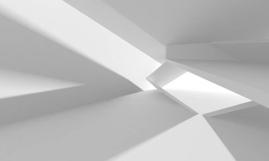 Aydınlatılmış koridor iç tasarımı. Boş Oda İç mimarisi. 3 Boyutlu Hazırlama