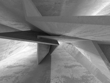 Soyut mimari arka plan. İçi boş beton döşeme. 3d hazırlayıcı