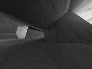 Soyut mimari arka plan. İçi boş beton döşeme. 3d hazırlayıcı