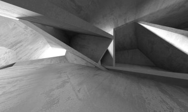 Soyut mimari arka plan. İçi boş beton döşeme. 3d hazırlayıcı