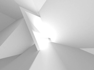 Aydınlatılmış koridor iç tasarımı. Boş Oda İç mimarisi. 3 Boyutlu Hazırlama