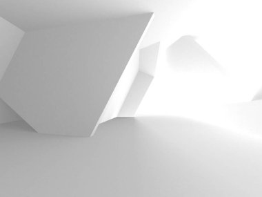 Aydınlatılmış koridor iç tasarımı. Boş Oda İç mimarisi. 3 Boyutlu Hazırlama