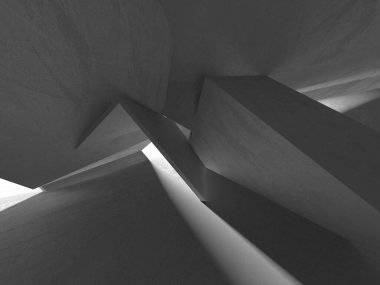 Soyut mimari iç plan. Boş beton oda. 3d hazırlayıcı