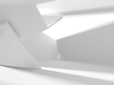 Aydınlatılmış koridor iç tasarımı. Boş Oda İç mimarisi. 3 Boyutlu Hazırlama