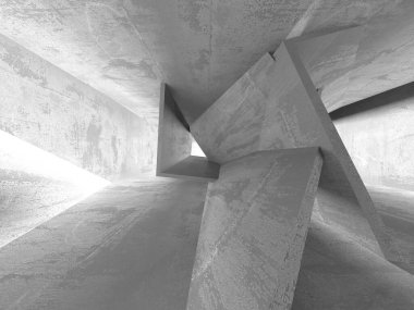 Soyut mimari arka plan. İçi boş beton döşeme. 3d hazırlayıcı