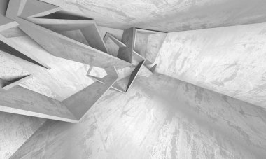 Soyut mimari arka plan. İçi boş beton döşeme. 3d hazırlayıcı