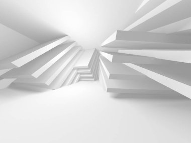 Aydınlatılmış koridor iç tasarımı. Boş Oda İç mimarisi. 3 Boyutlu Hazırlama