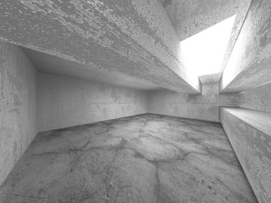 Soyut mimari iç plan. Boş beton oda. 3d hazırlayıcı