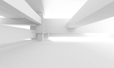 Soyut Beyaz Mimari Tasarım Konsepti. 3d Görüntüleme