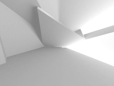 Soyut Beyaz Mimari Tasarım Konsepti. 3d Görüntüleme