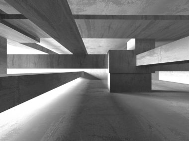 Soyut Beyaz Mimari Tasarım Konsepti. 3d Görüntüleme