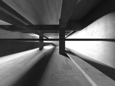 Soyut Beyaz Mimari Tasarım Konsepti. 3d Görüntüleme