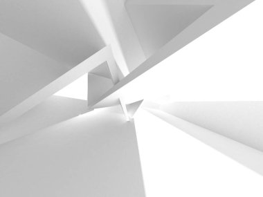 Soyut Beyaz Mimari Tasarım Konsepti. 3d Görüntüleme