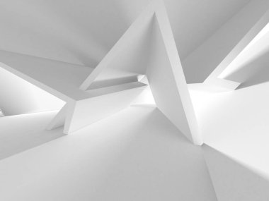 Soyut Beyaz Mimari Tasarım Konsepti. 3d Görüntüleme