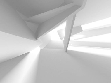 Soyut Beyaz Mimari Tasarım Konsepti. 3d Görüntüleme