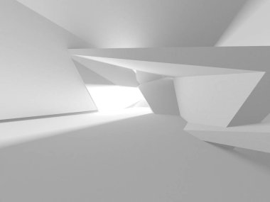 Soyut Beyaz Mimari Tasarım Konsepti. 3d Görüntüleme