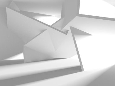 Soyut Beyaz Mimari Tasarım Konsepti. 3d Görüntüleme