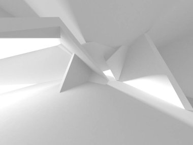 Soyut Beyaz Mimari Tasarım Konsepti. 3d Görüntüleme