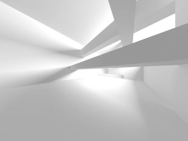 Soyut Beyaz Mimari Tasarım Konsepti. 3d Görüntüleme
