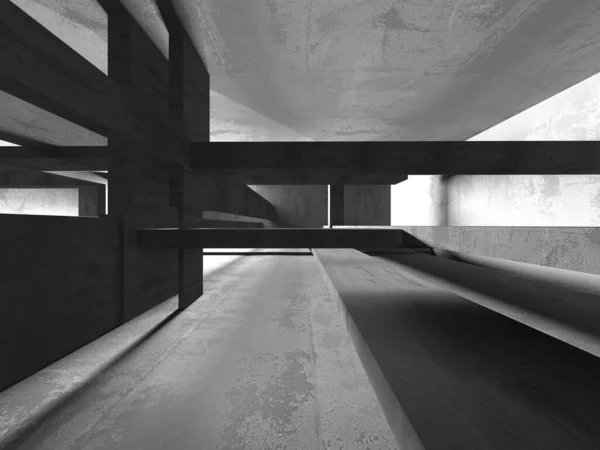 Arquitetura Abstrata Fundo Interior Concreto Áspero Vazio Renderização — Fotografia de Stock