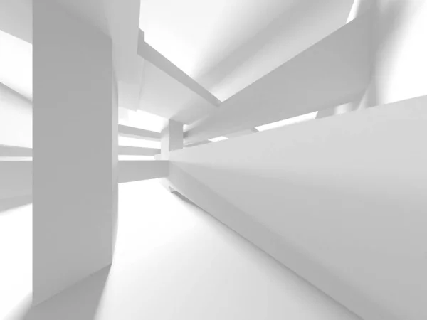 Fundo Moderno Branco Conceito Construção Abstrato Render — Fotografia de Stock