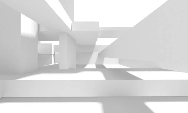 White Modern Background. Abstract Building Concept. 3d Render